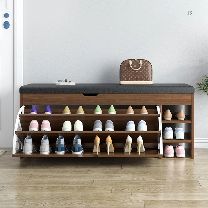 

Modern Entrance Hall Shoe Cabinets Space Saving Rotating Shoe Cabinets Pouf Bench Placard Pour Chaussures Furniture WW50SC