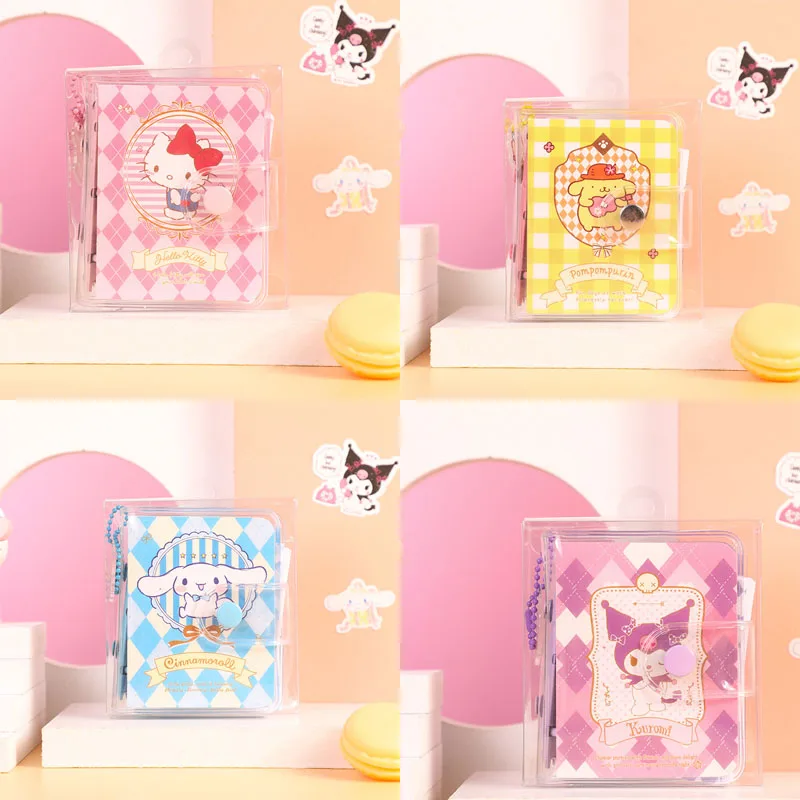 

Sanrio Cinnamoroll Kuromi Kittys Pompom Purins Anime Kawaii Mini Keychain Cute Cartoon Pocket Notebook Word Book School Supplies