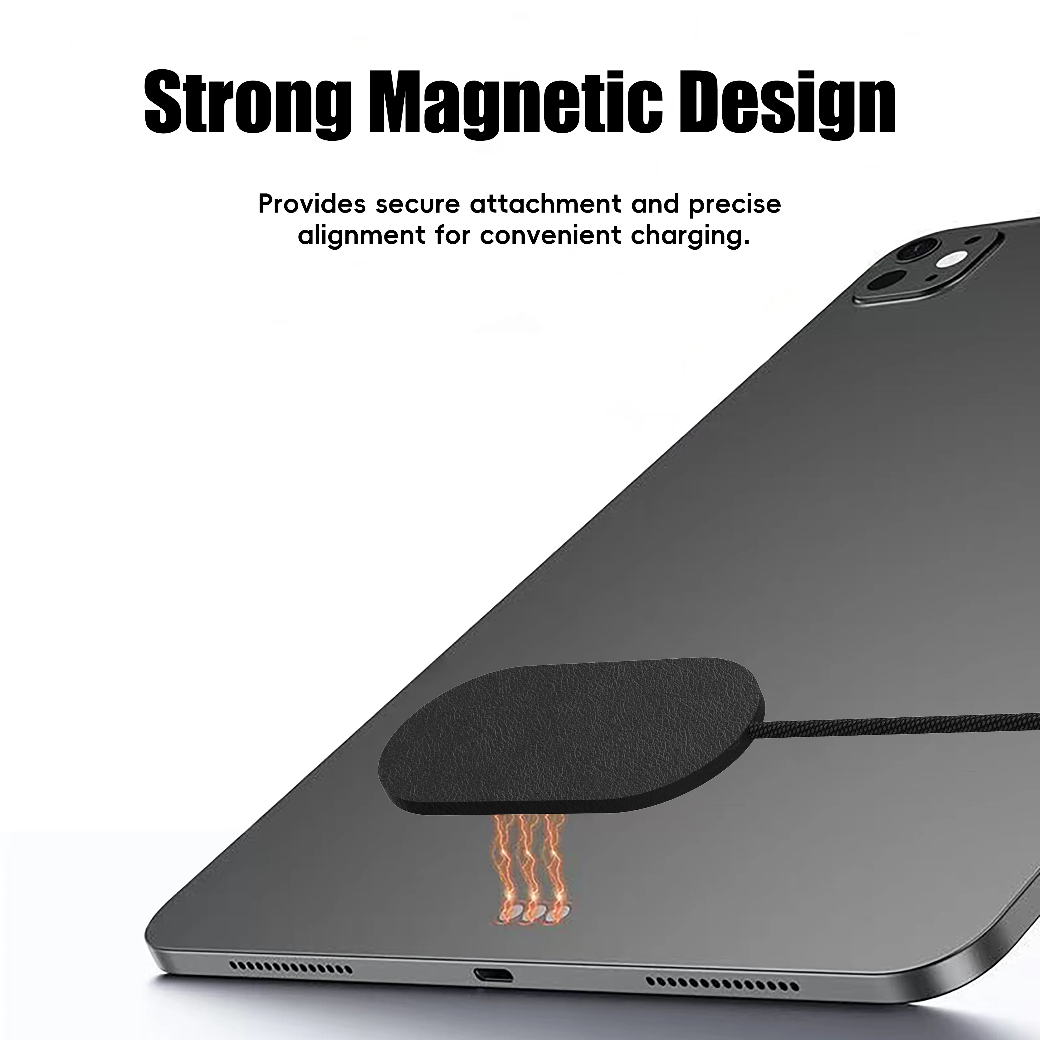 Фото Магнитный зарядный кабель USB-C для iPad, станция быстрой зарядки 18 Вт/35 Вт, бесплатный порт USB-C для передачи данных, портативный зарядный кабель для путешествий №3