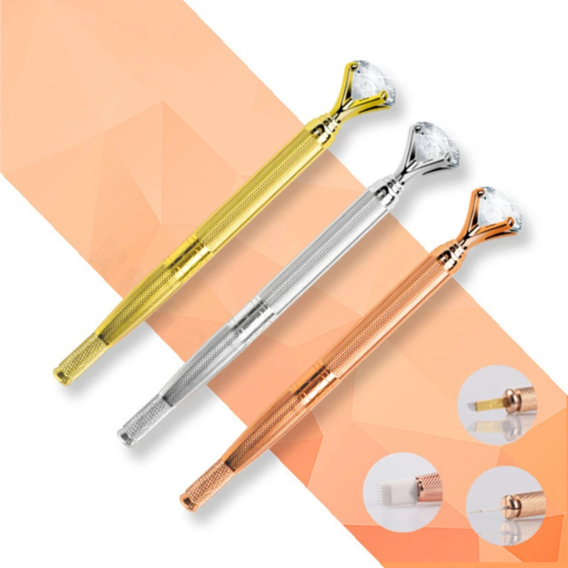 

Tebori Microblading Eyebrow Manual Pen Tattoo Machine For Permanent Makeup Eyebrow Lip Munsu Tebori With Crystal Diamond
