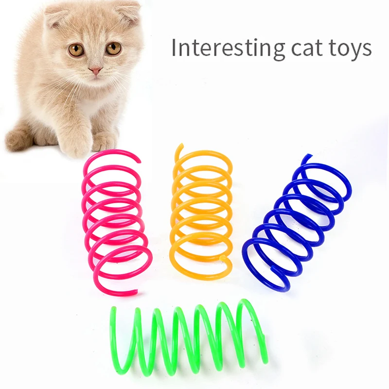 

Kitten Cat Toys Wide Durable Heavy Gauge Cat Spring Toy Colorful Springs Cat Pet Toy Coil Spiral Springs 4/8/16/20pcs
