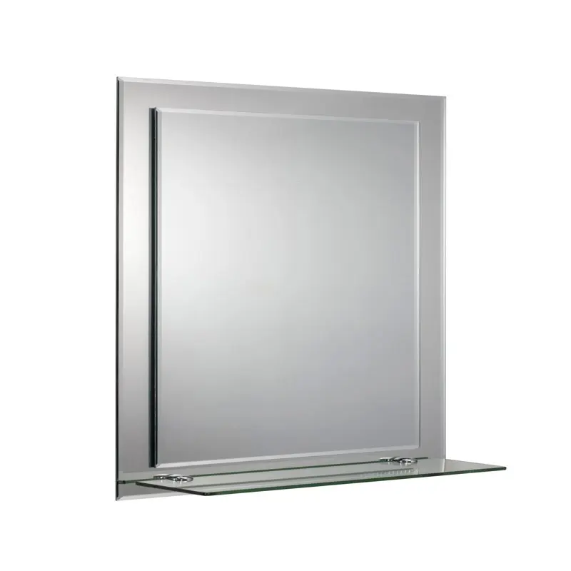 

Rectangular Double Layer Hang 'n' Lock™ Bathroom Mirror with Shelf in Silver