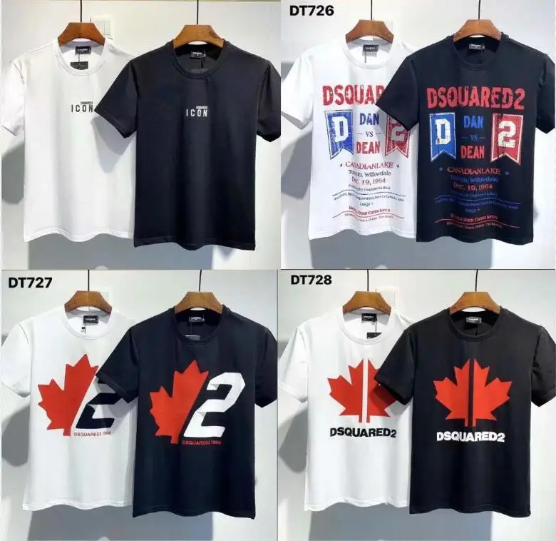 

DSQUARED2 Women/Men pure cotton Letter Print O-neck short-sleeved T-shirt overseas authentic men's clothing