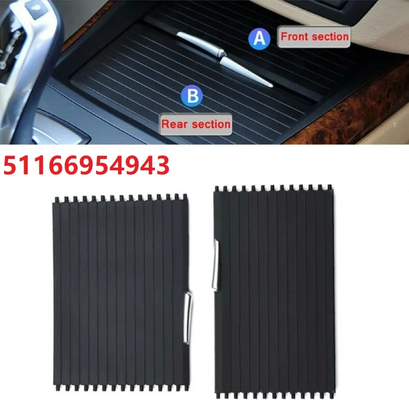 

2Pcs/Set Car Center Console Roller Blind Rear+Front Cover 51166954943 For BMW X5 X6 E70 E71 2007-2014 Interior Mouldings