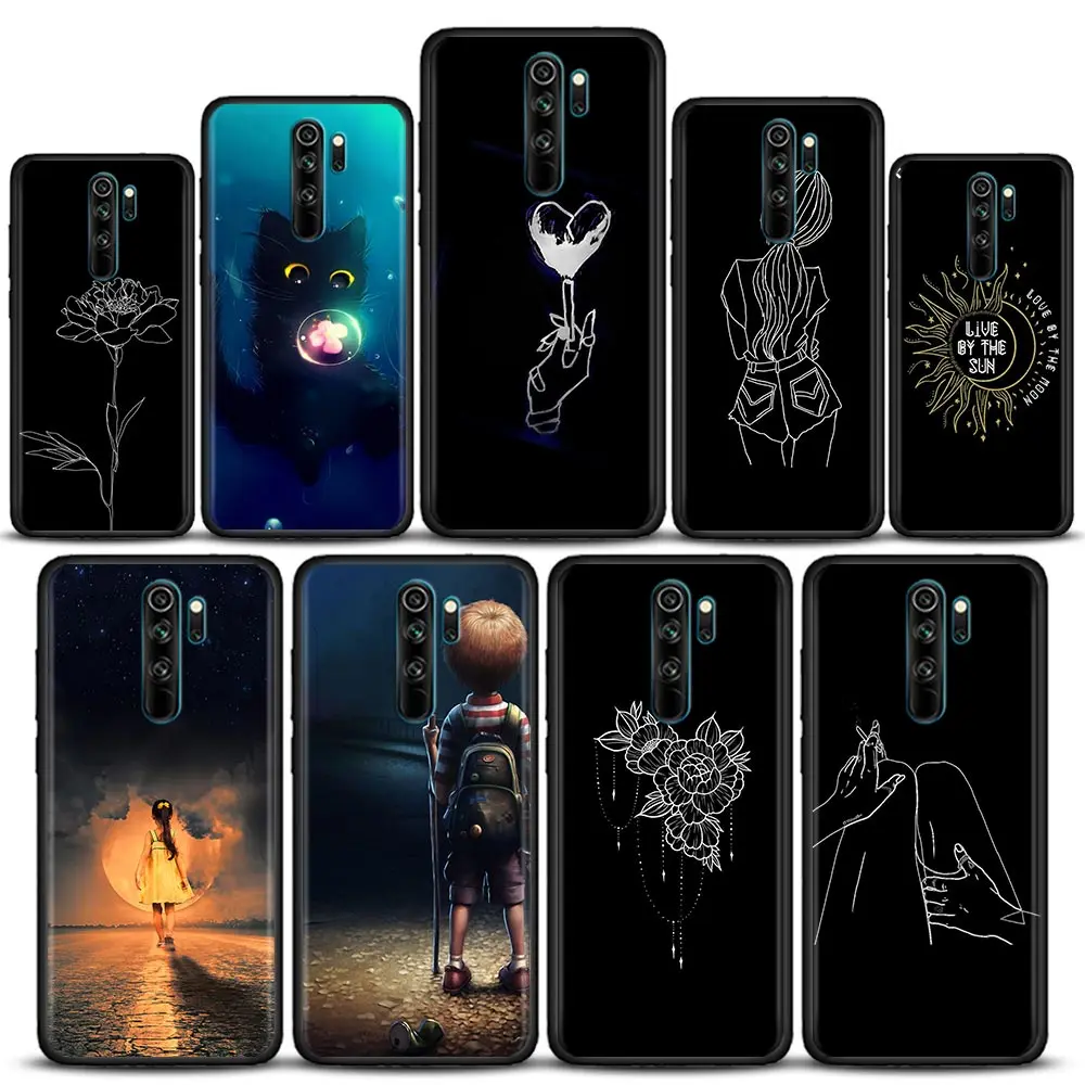 

Luxury Phone Case for Redmi 6 6A 7 7A Note 7 8 8A 8T 9 9S 4G 9T Pro Case Soft Silicone Cover Cartoon Charged heart WITCHY COOL