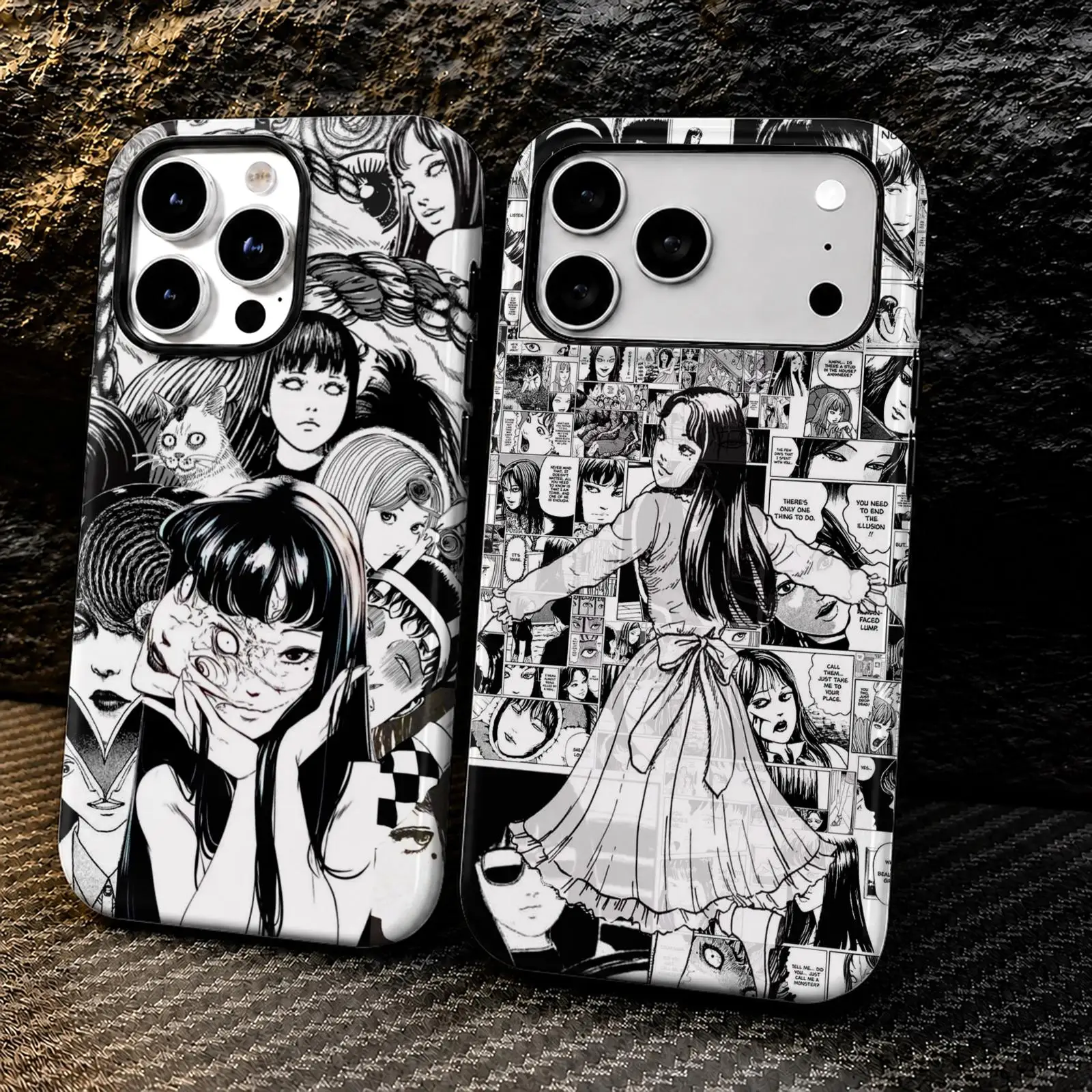 Фото Чехол для телефона J-Junji Ito t-Terror Anime для iPhone 17 16 15 14 13 12 11 Pro Max Air, двухслойный, противоударный защитный чехол №1