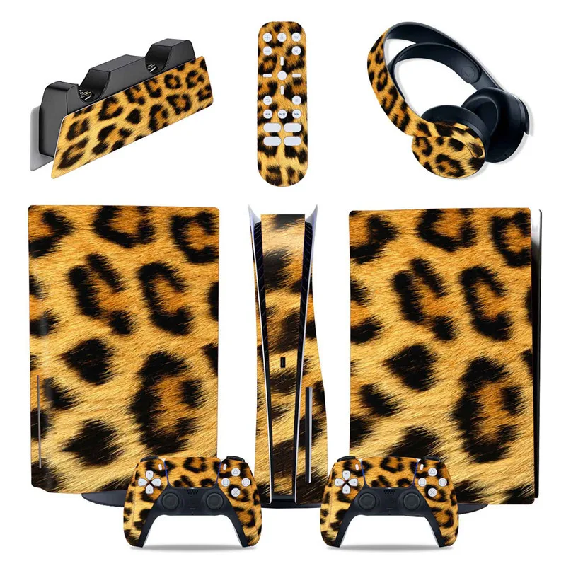 

5 In 1 Full Set Skins Compatible with Ps5 Console Controller, Vinyl Decal Stickers for Ps5 Console Disc/Digital Edition