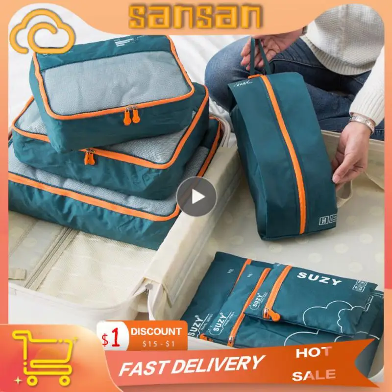 

Waterproof Travel Tidy Bag Convenient Durable Clothes Storage Bag 7 Pieces Set Portable Travel Storage Bag 7set Large Capacity