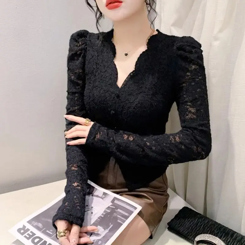 Милые модные кружевные просвечивающие футболки для девочек блузка женские топы