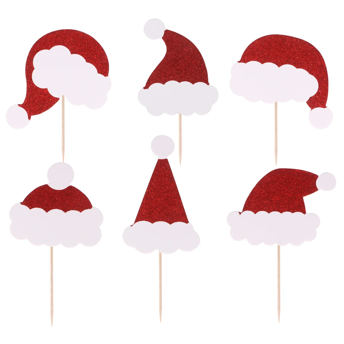 

Christmas Pick Xmas Party Cake Cupcake Santa Favors Toothpick Cocktail Decoration Hat Topper Red Mini Fruit Dessert Supplies