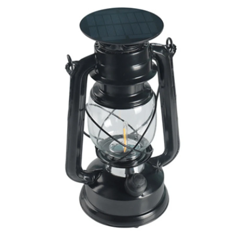 

LED Solar Power Vintage Lantern Outdoor Hanging Metal Antique USB Charging Solar Light For Garden Yard Camping Hiking