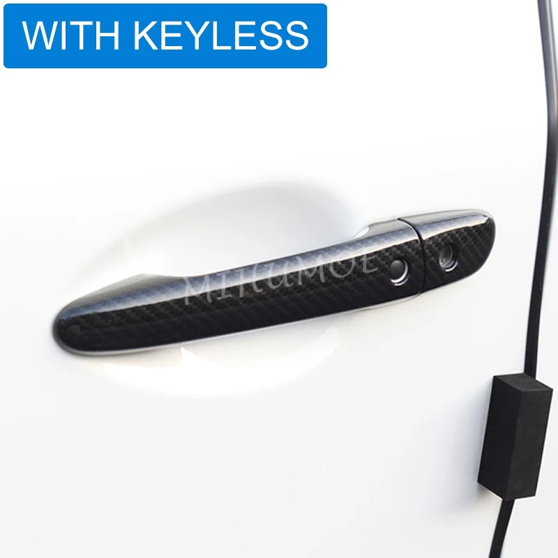 

LHD Carbon Fiber w/ Keyless Door Handle Cover Trim For Mazda 2 3 6 CX3 CX5 CX9