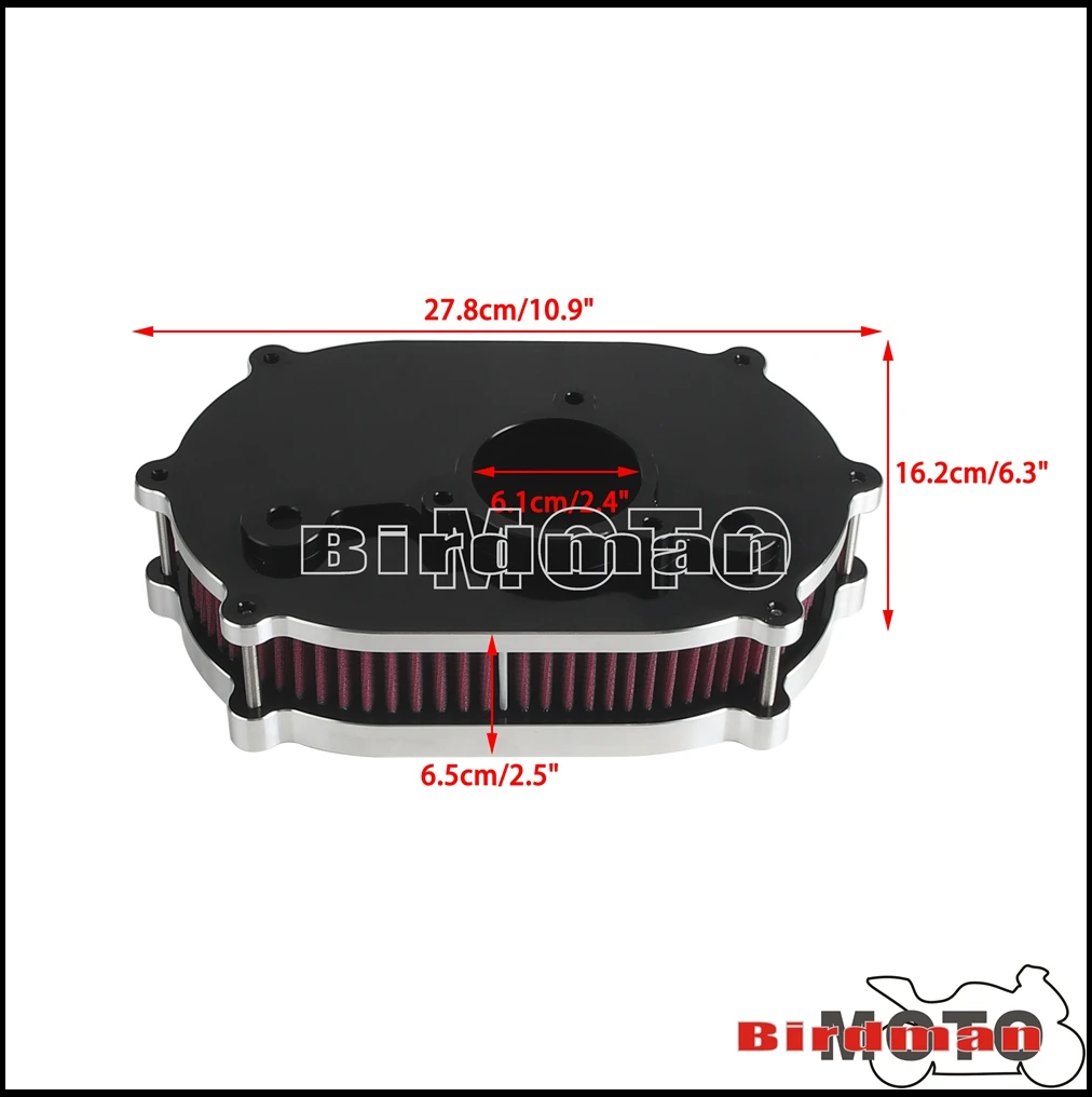 Очиститель воздушного фильтра мотоцикла черный/хромированный для Harley Touring Softail