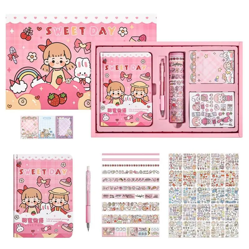 

Scrapbooking Supplies Kit Journaling Set Gift Box For Girls Scrapbooking Supplies Kit For DIY Making Journal Stationery And