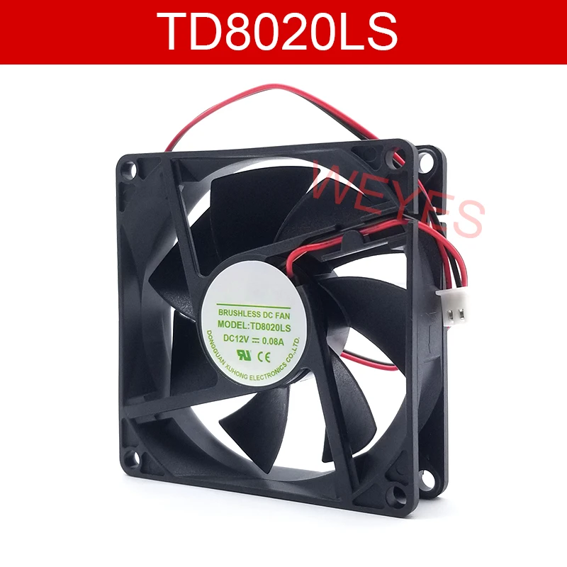 Новый охлаждающий бесщеточный вентилятор постоянного тока 80*80*20 мм 8020 2 контакта для TONON TD8020LS 12 В 0,08a