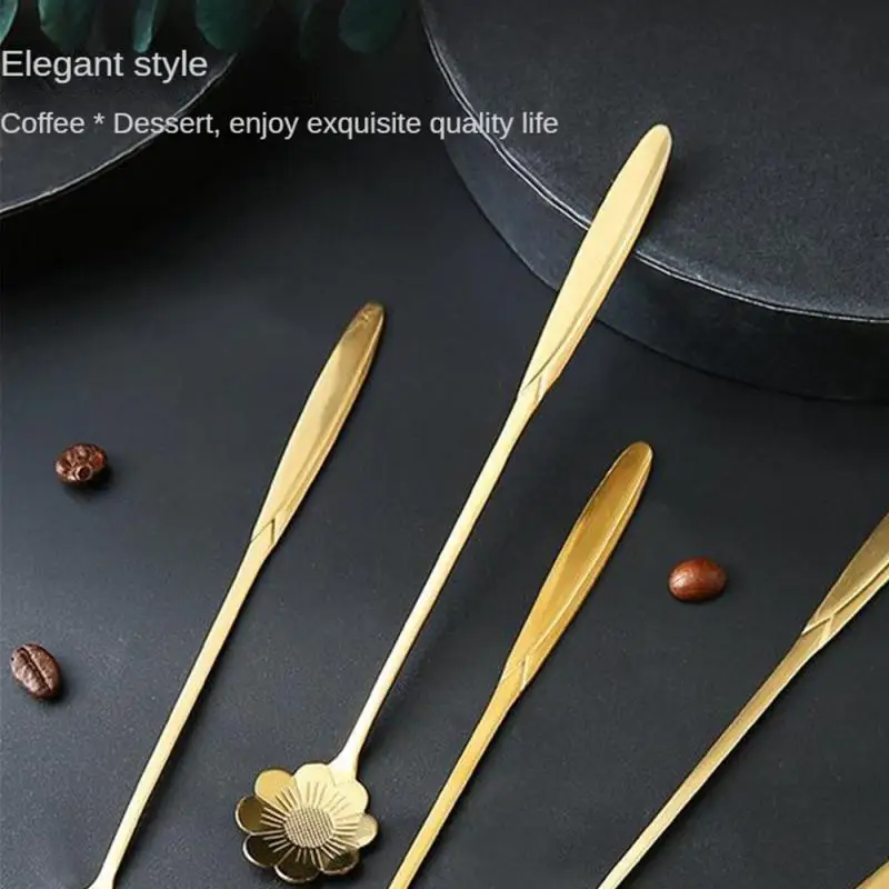 

1PCS Creative Stainless Steel Spoon Coffee Spoon Ice Cream Tea Stirring Spoons Kitchen Handle Mixing Spoon Tableware Decoration