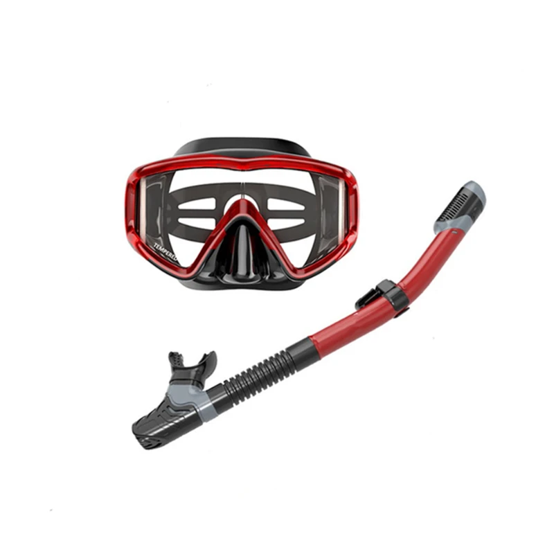 

Water Sports Snorkeling Diving Mask Tempered Glass And Snorkel Set Factory Direct Price