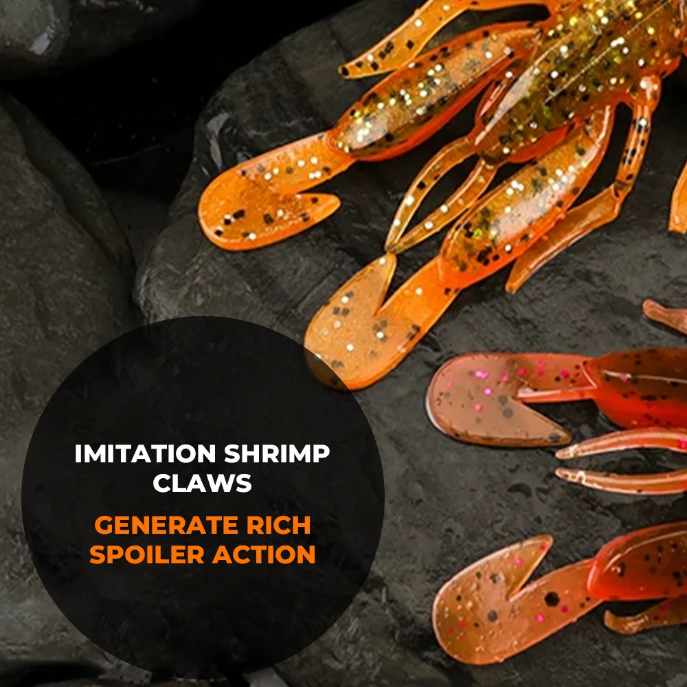 Фото Мягкая тонущая приманка ZUKIBO Spider Shrimp для ловли баса, окуня, щуки в пресноводных водоемах №5
