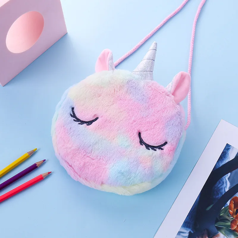 Fashion Children Girls Shoulder Bag Cute Coin Wallet Unicorn Animals Messenger Bag Women's Keys Coin Purse Princess Mini Handbag