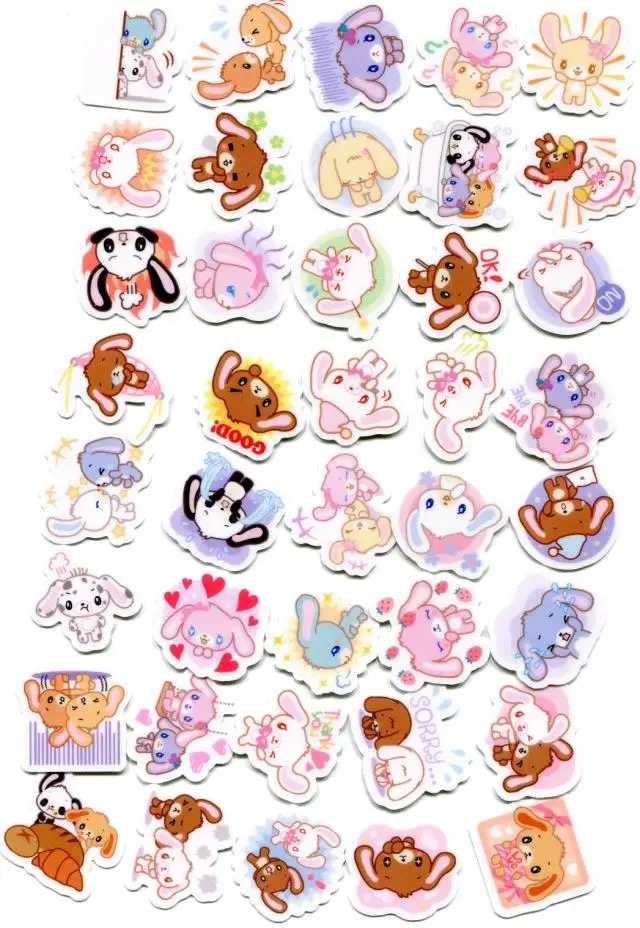 Kawaii милые наклейки sugarbunny s 40 шт. в комплекте мультяшный кролик аниме стикер