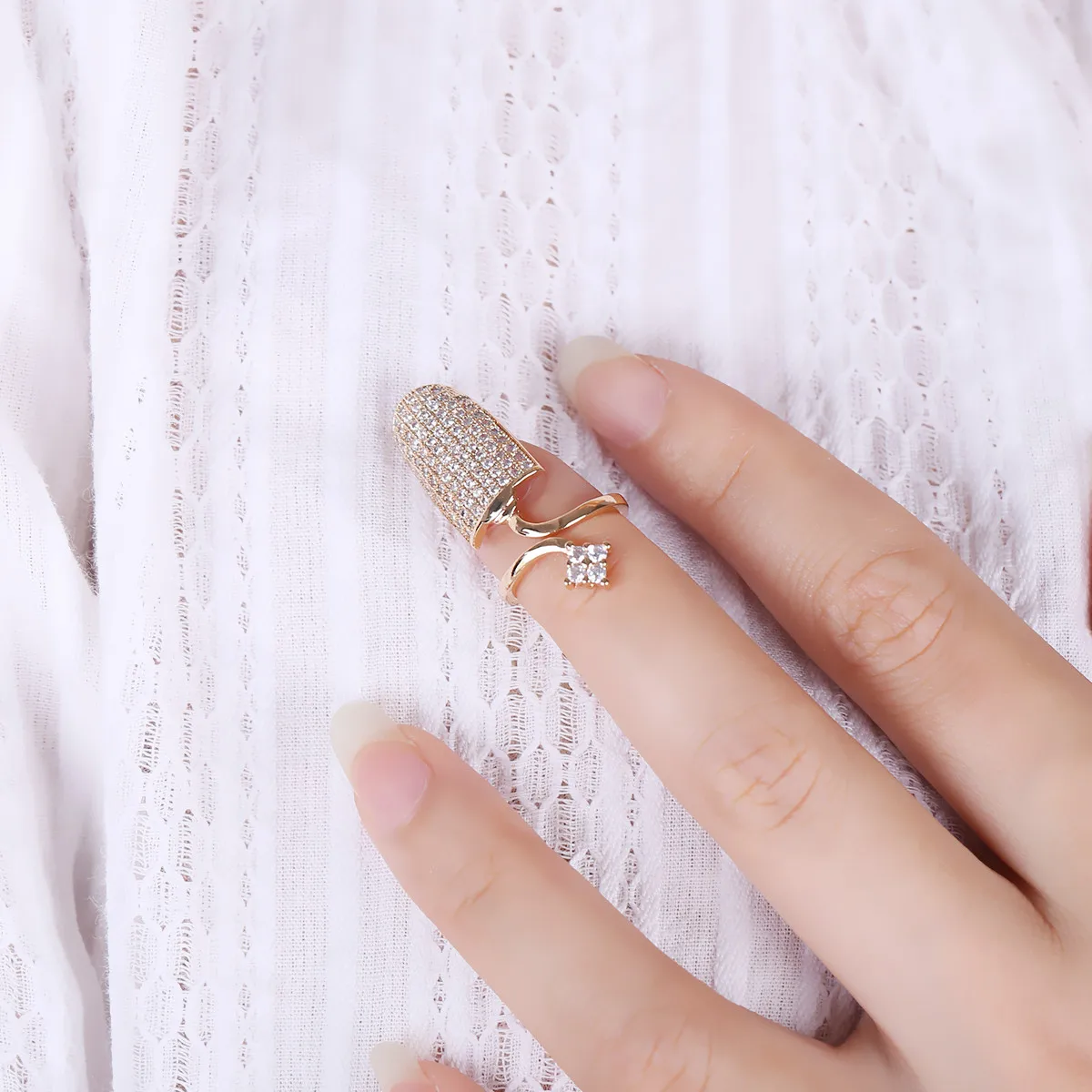 Высокое качество чистого золота с инкрустацией цирконом в стиле хип-хоп кольцо