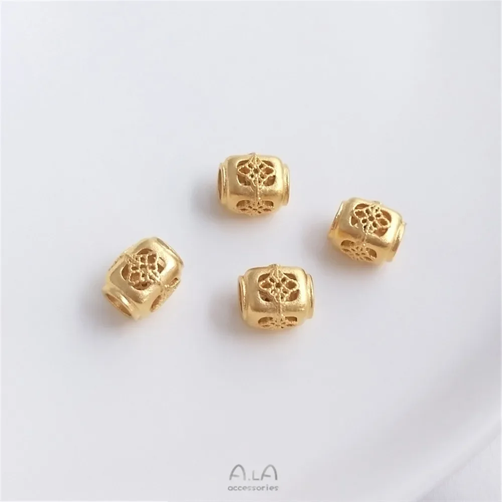 Матовый полый вырез и счастливое счастье двойной персонаж Fu Guille шарик из бисера