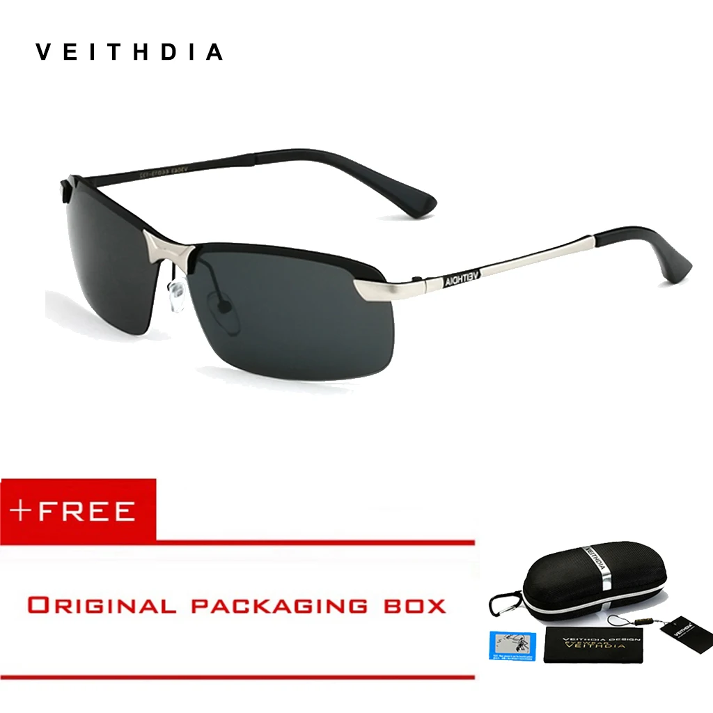 

Veithdia 2022 DESIGN Rimless Polarized Men sunglasses designer Sun Glasses Driving Goggle For Men oculos de sol male shades 3043