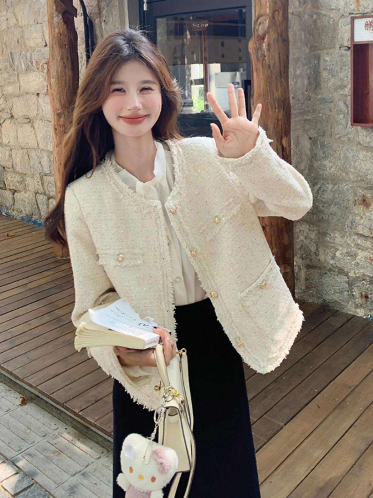 French sle Socialite Temperament High Sense Graceful Outerwear Women 2024 Spring and Autumn New Small Fleece Short Top |