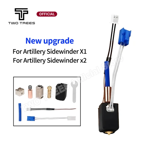 Hotend для артиллерии Sidewinder X1/X2, обновленный комплект Hotend, часть 3D-принтера, термистор, нагревательная трубка, горячий блок, горло, насадка Volcano