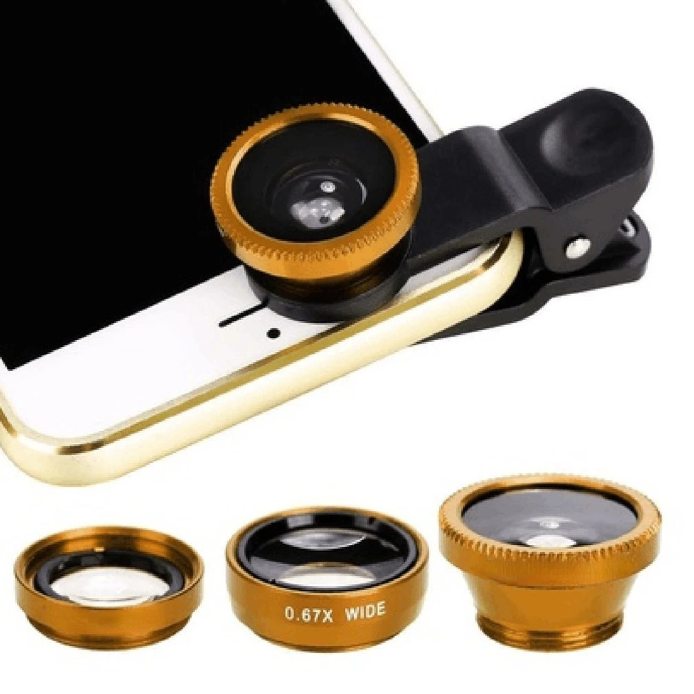 

Multifunctional Phone Lens Kit Fish Lens+Macro Lens + Wide Angle Lens Transform Phone Into Professional Camera
