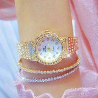 bs new diamond wrist watches for womens top luxury brand quartz ladies clock gold fashion elegance watch waterproof reloj mujer