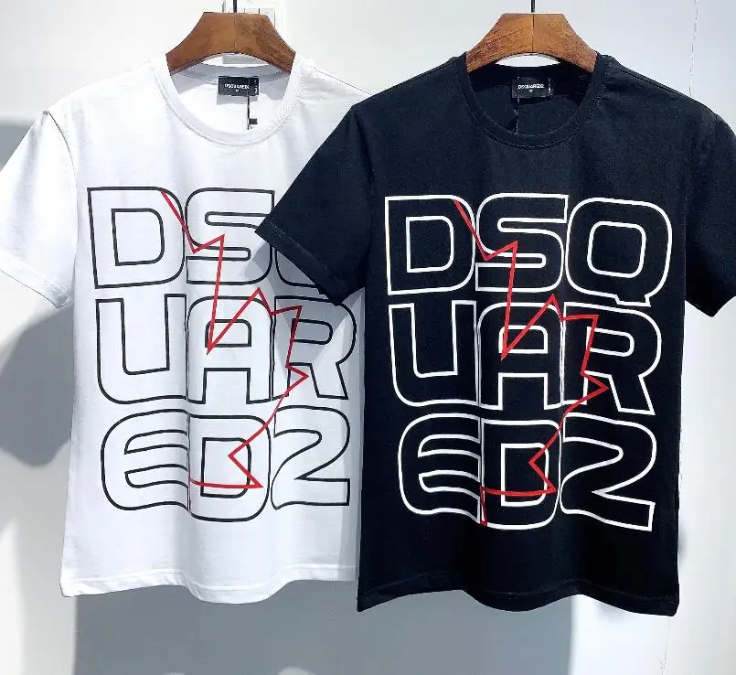 

DSQUARED2 Back to the Future Graphic T-shirt and Printed T-shirt Men's Motorcycle Cotton T-shirt Summer Men DT744