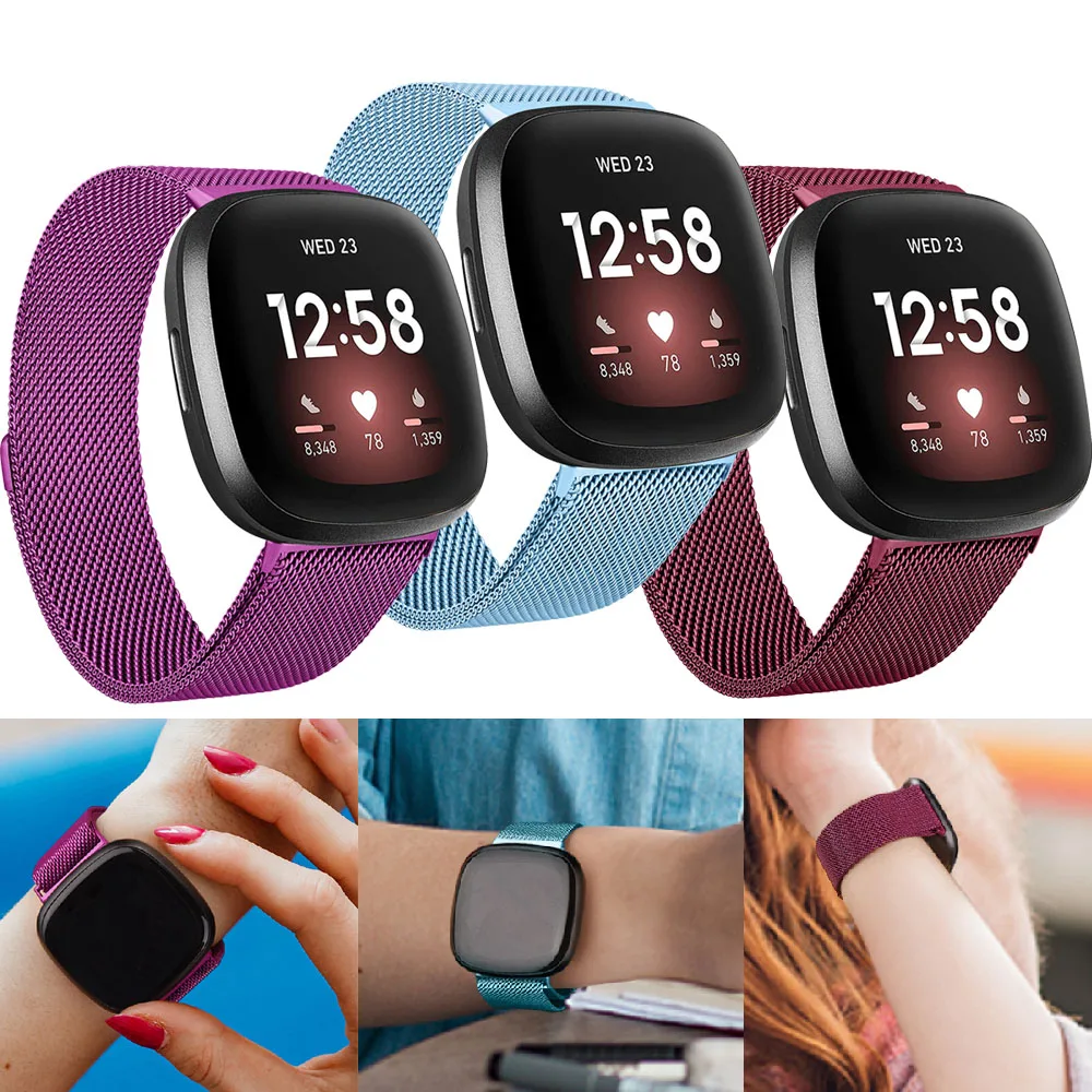 

Ремешок для часов Fitbit Versa 3, сменный Браслет из нержавеющей стали для Fitbit Sense аксессуары для смарт-часов