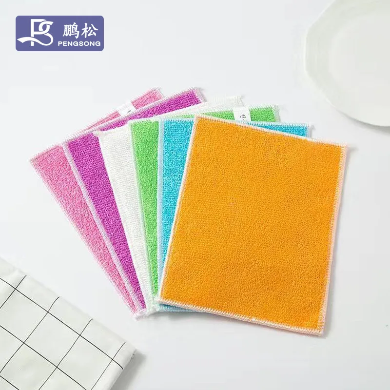 

Dish Cloth Bamboo Fiber High Efficient Anti-grease Cleaning Towel Washing Towel Magic Kitchen Cleaning Wiping Rag Kitchen Towels