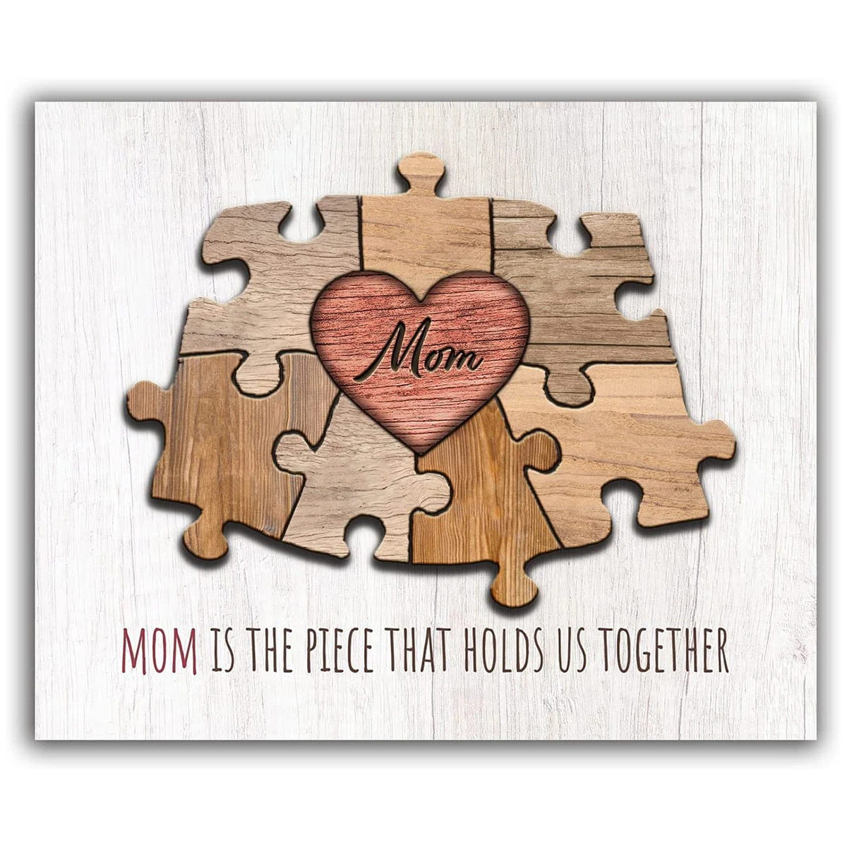 

Mom and Children Heart Puzzle Set Express the Love for Mom Family Name Heart Puzzle for Home Decoration Wooden Name Puzzle for