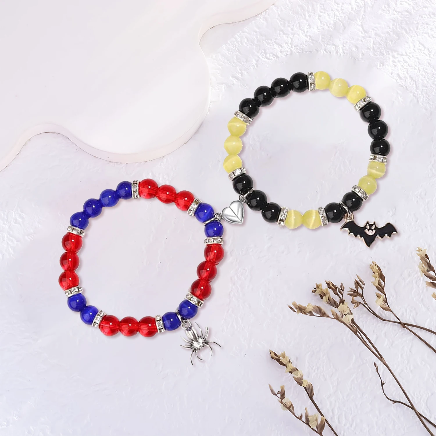 Магнитные браслеты для пар креативный дизайн на Хэллоуин любящее сердце веревка