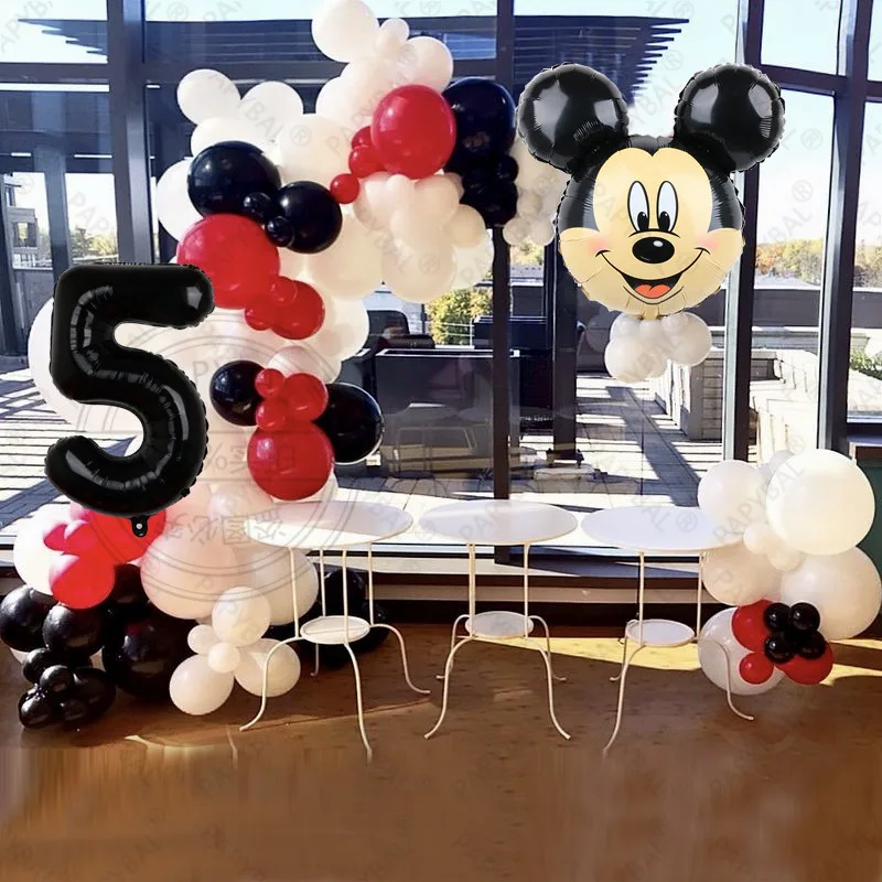 

98pcs Disney Minie Mickey Theme Party Balloons White Red Balloon Arch Garland Kit Birthday Backdrop Decors Baby Shower Glob
