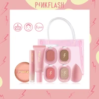 pinkflash 1 anniversary face makeup set liquid foundation concealer highlight blush loose powder women face beauty cosmetics kit