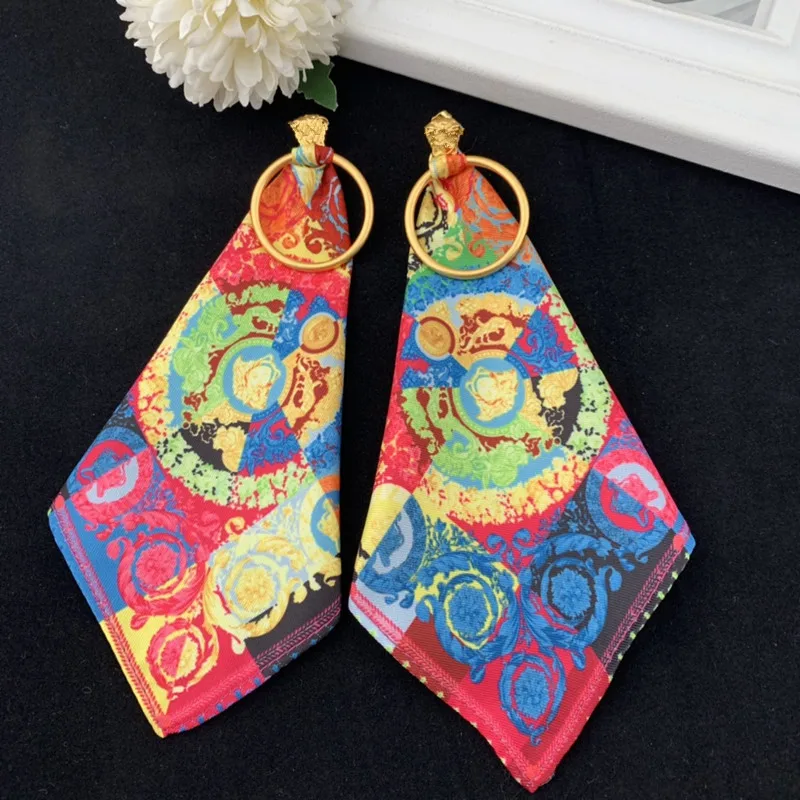 

earrings retro high-end atmosphere fashion scarf earrings