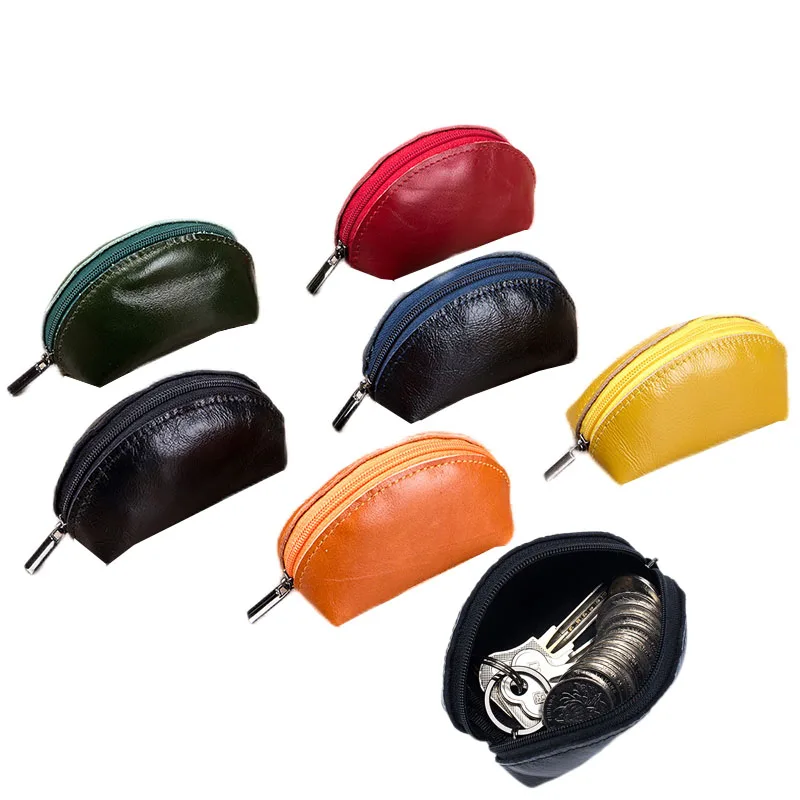 

Genuine Leather Retro Coin Purse Men Women Mini Money Wallets Access Card Key Storage Pouch Lady Change Money Key Bags Small