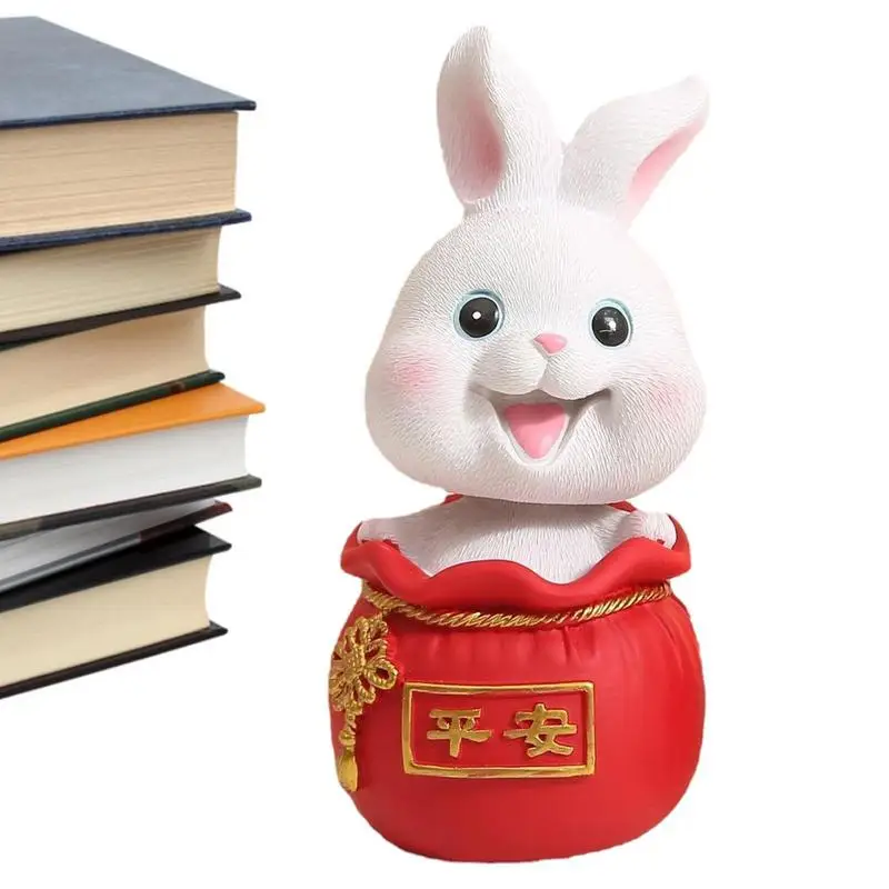 

Милый кролик, Вибрирующая голова, игрушки, украшение для автомобильной панели, искусственная полимерная кукла, аксессуары для интерьера ав...