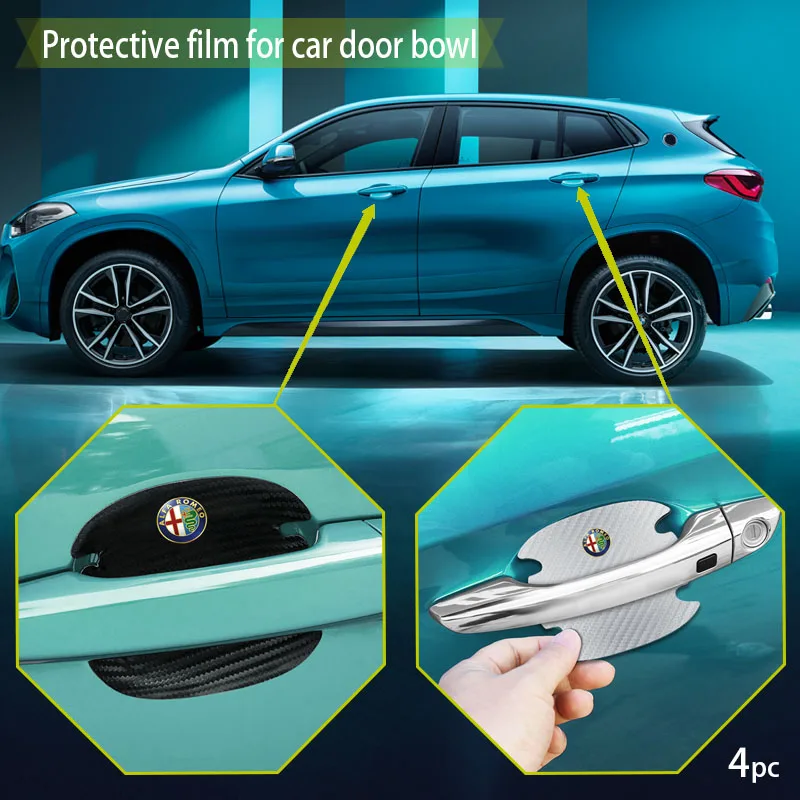 

Car Handle Protective Film Car Door Stickers Vinyl Anti-Scratch for Alfa Romeo Mito 147 156 159 166 GT Giulia Giulietta Stelvio