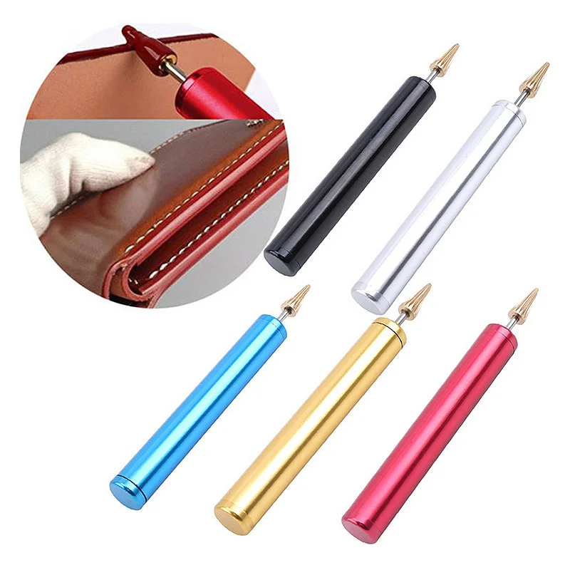 Leather Craft Edge Oil Pen Leather Dye Pen Stainless Steel Brush Brass Head Applicator Paint Roller Tools for Leathercraft DIY