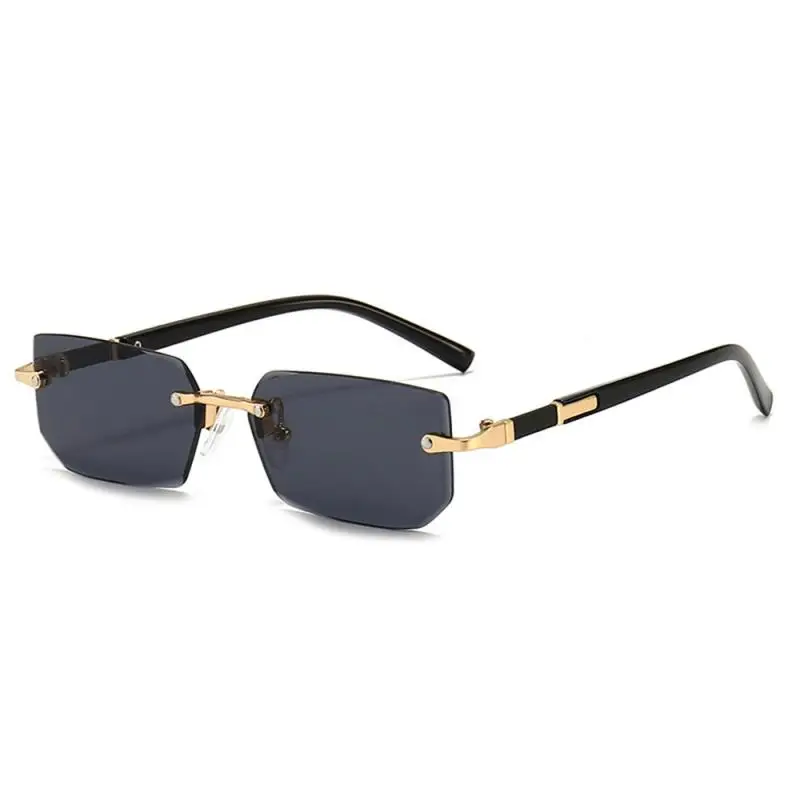 

Rimless Sunglasses Rectangle Fashion Women Men Shades Small Square Sun Glasses Summer Traveling Sunshade Frameless Sunglasses