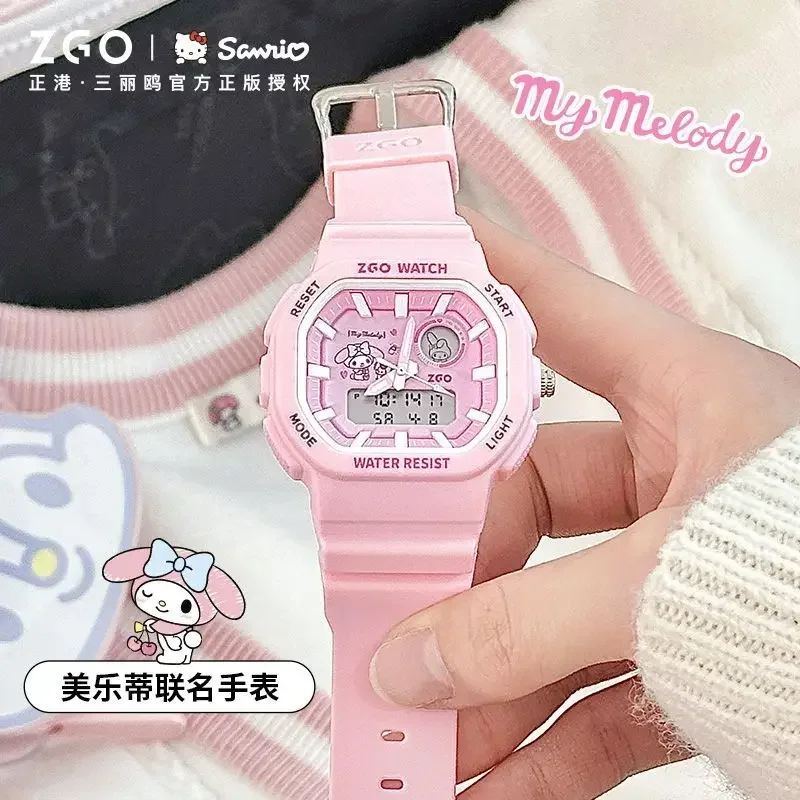 Часы наручные ZGO Sanrio светящиеся водонепроницаемые электронные с будильником и