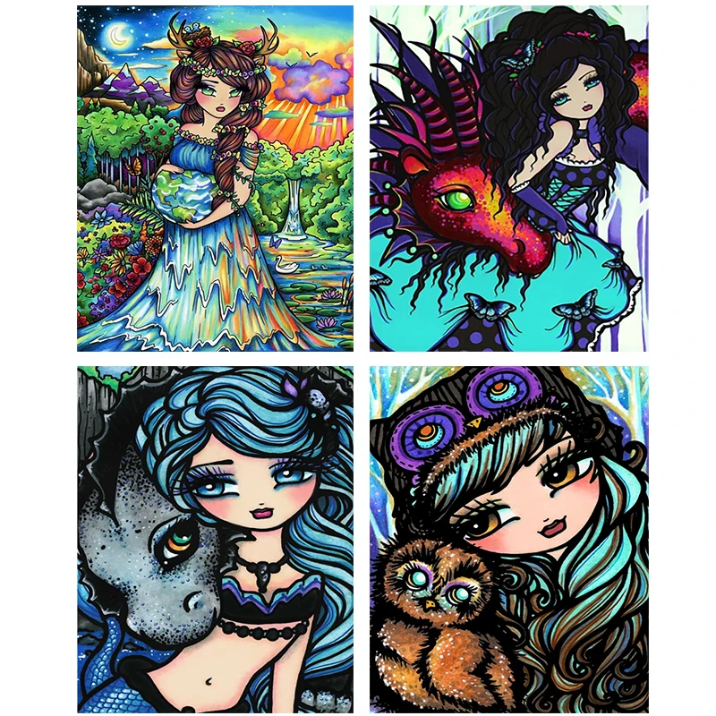 

Набор для алмазной вышивки «сделай сам», мультяшный Набор для вышивки крестиком, картина из страз, на молнии, с отделкой для комнаты, Ll389