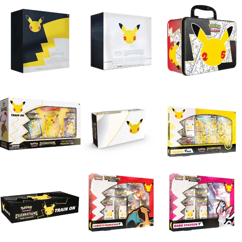 

Pokemon Sword and Shield PTCG Dragapult Zacian Etb Upc Pikachu Ss7.5 Card 25th Anniversary Gold Box TAKARA TOMY Game Collection
