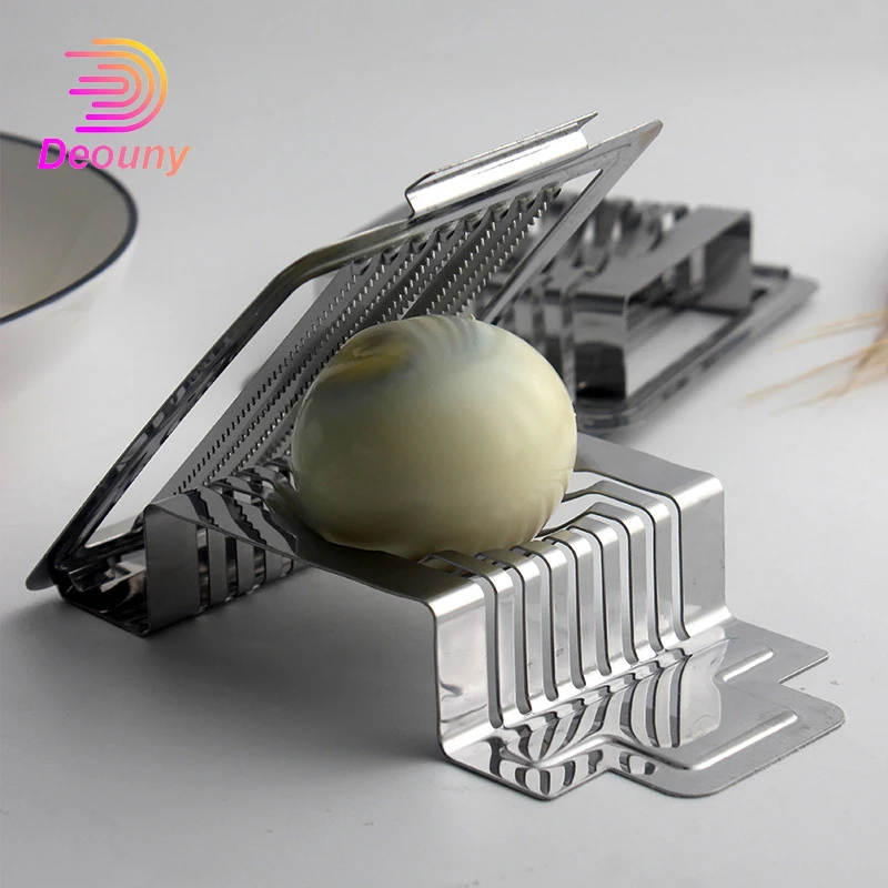 

DEOUNY Multifunctional Egg Cutter Thickened Stainless Steel Blade Boiled Egg Slicer Meat Fruit Cutter Kitchen Gadget Accessories