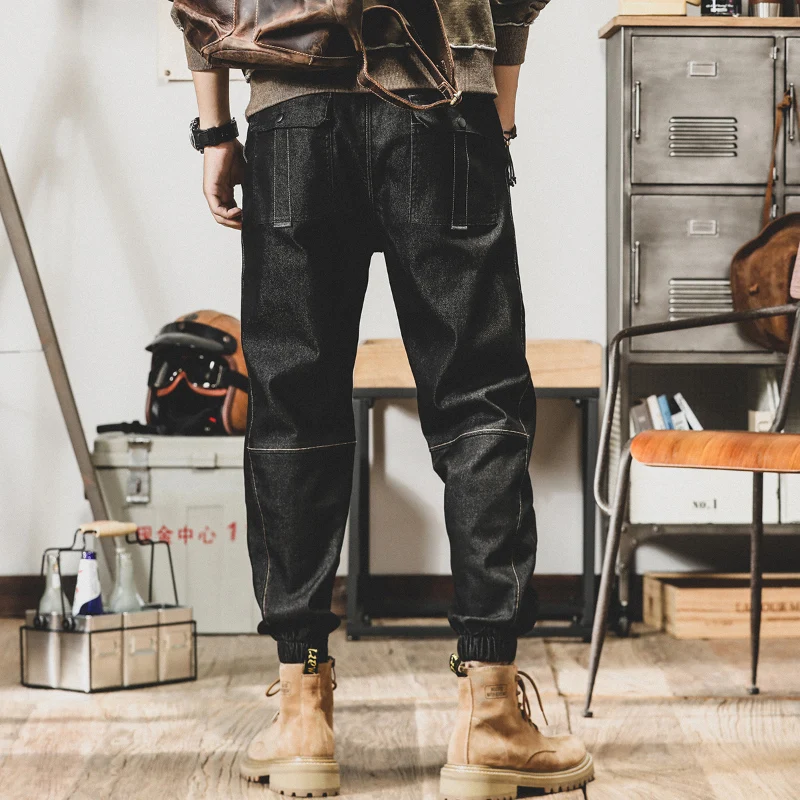 

2022 Spring Autumn New Jeans for Men Baggy Pants Male Loose Fit Harem Pants Men Vintage Clothes Pockets Casual Trousers A284