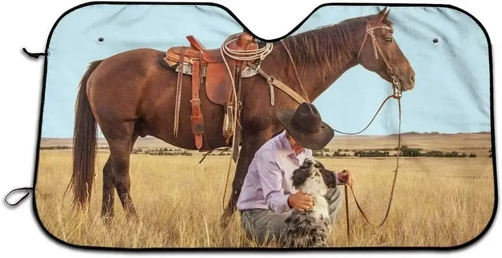 XIAOMIN Лошадь Искусство Креативная живопись Блоки лобового стекла УФ-лучи